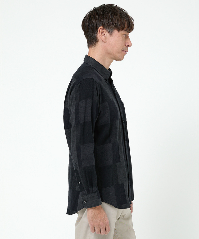 チェック柄 昼夜織り ボタンダウンシャツ