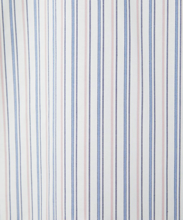 ノンアイロン バスケット織り ストライプ シャツ【シワになりにくい】