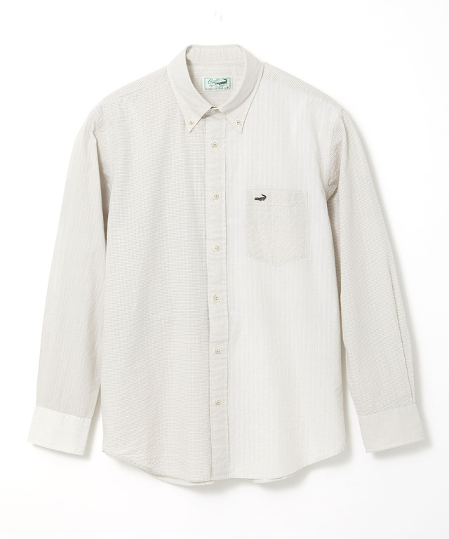 サッカー織り クレイジーパターン ボタンダウンシャツ【吸汗速乾】