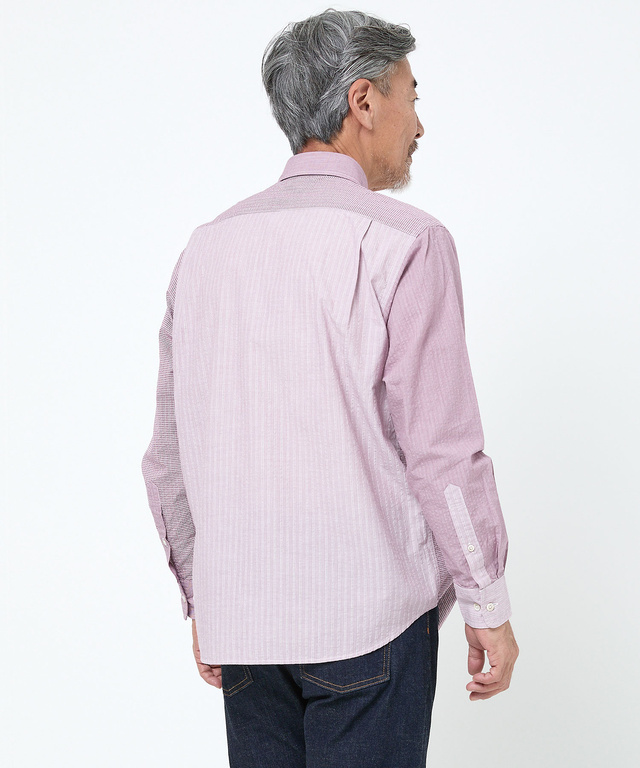 サッカー織り クレイジーパターン ボタンダウンシャツ【吸汗速乾】