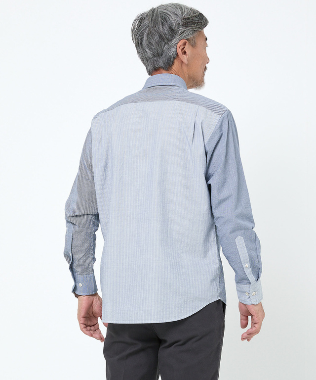 サッカー織り クレイジーパターン ボタンダウンシャツ【吸汗速乾】