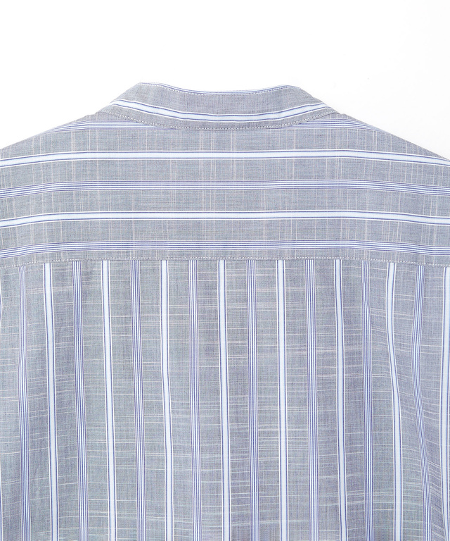 バンドカラー ストライプ シャツ