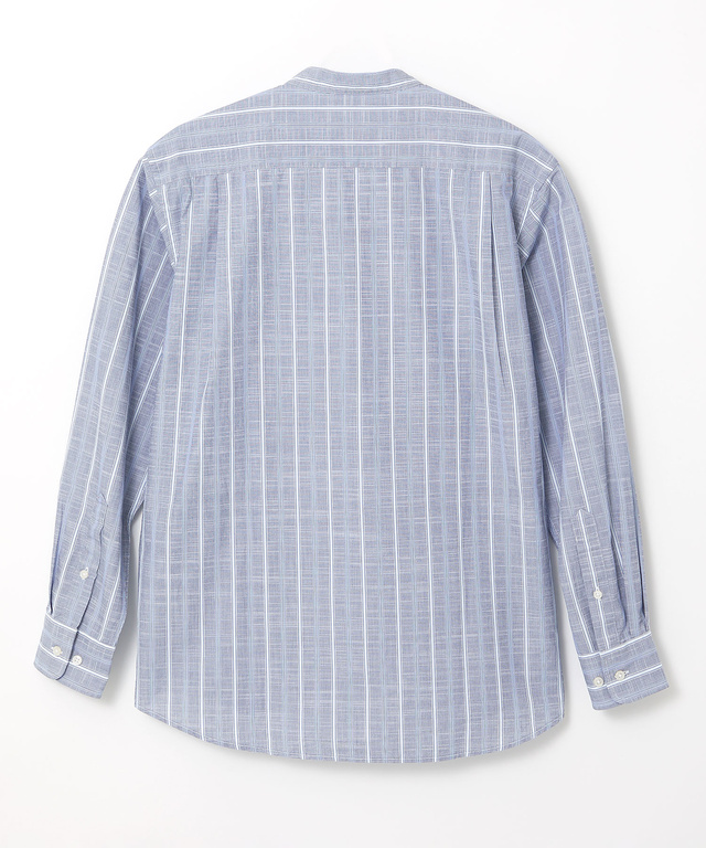 バンドカラー ストライプ シャツ