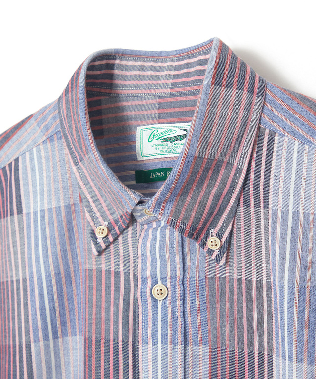 昼夜織り マルチストライプ シャツ【日本製生地】