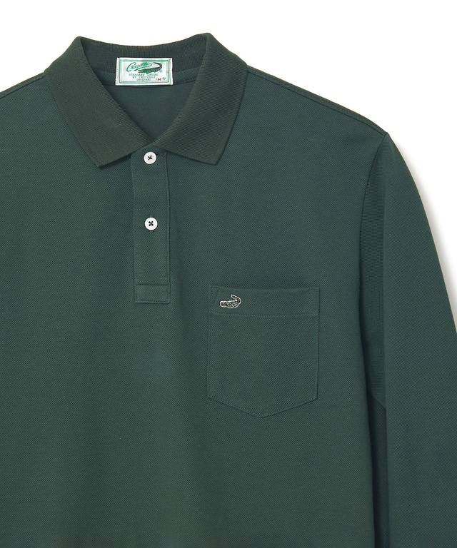 【ベストセラー】鹿の子 ワンポイント 長袖ポロシャツ【日本製】