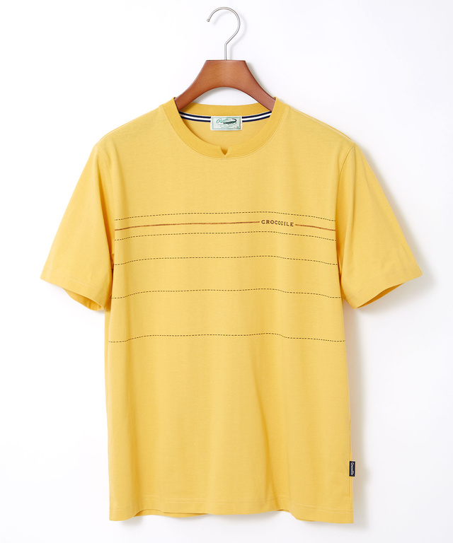 ドットパネルボーダー柄 Tシャツ【吸汗速乾】