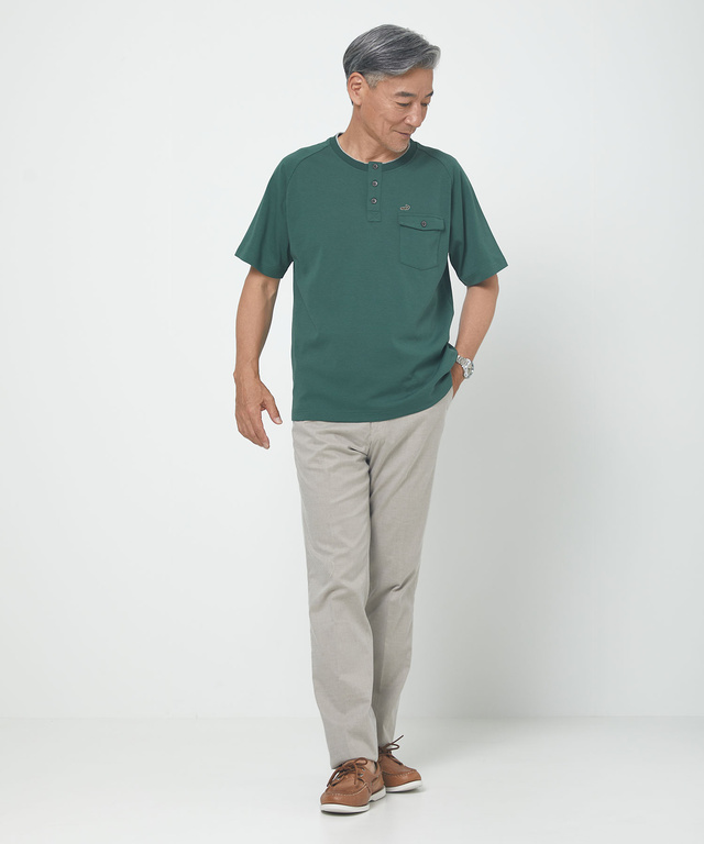 ポンチ ヘンリーネック Tシャツ