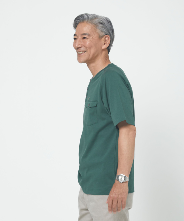 ポンチ ヘンリーネック Tシャツ