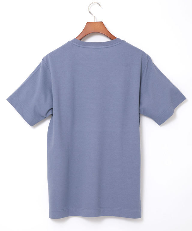 鹿の子 リーフプリント柄 Tシャツ【吸汗速乾】