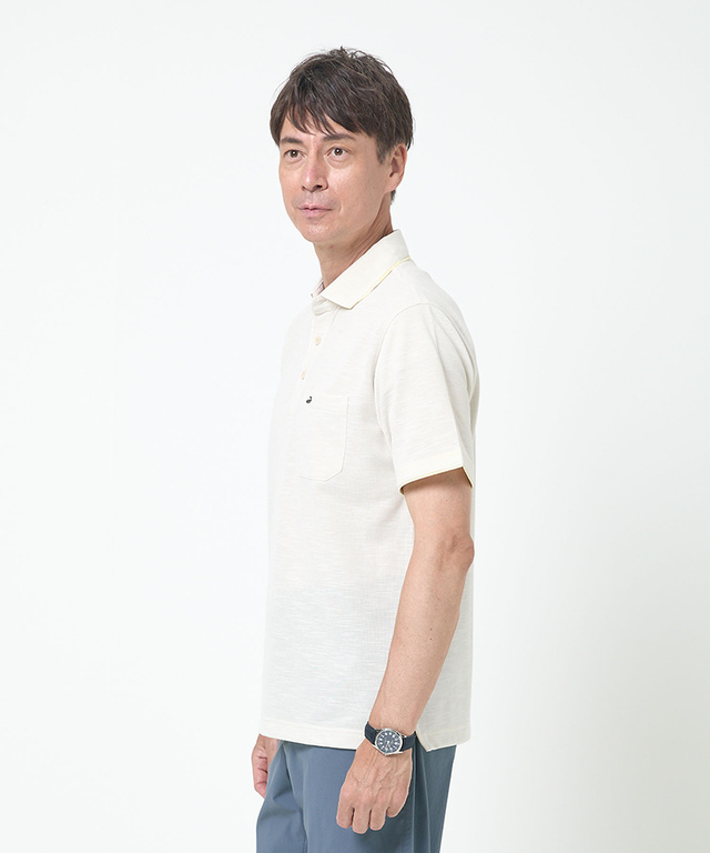 スラブカノコ 共襟 プルオーバーシャツ