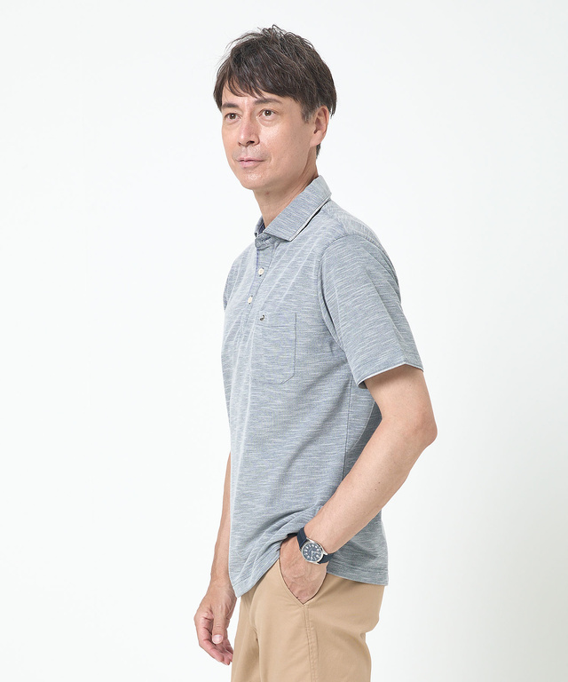 スラブカノコ 共襟 プルオーバーシャツ