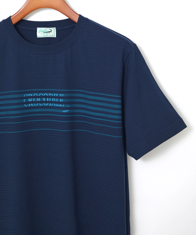 ボーダー柄 ロゴ プリントTシャツ