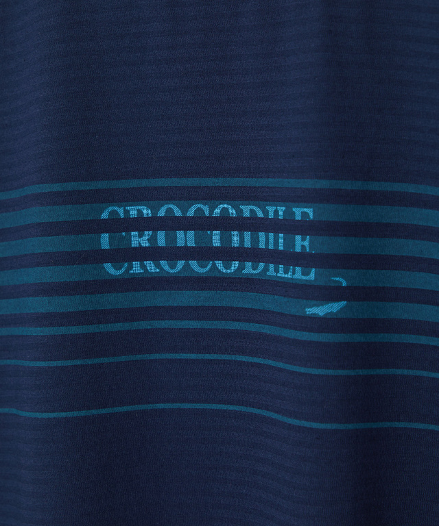 ボーダー柄 ロゴ プリントTシャツ