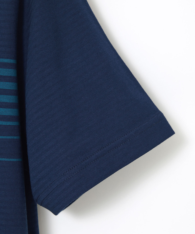 ボーダー柄 ロゴ プリントTシャツ