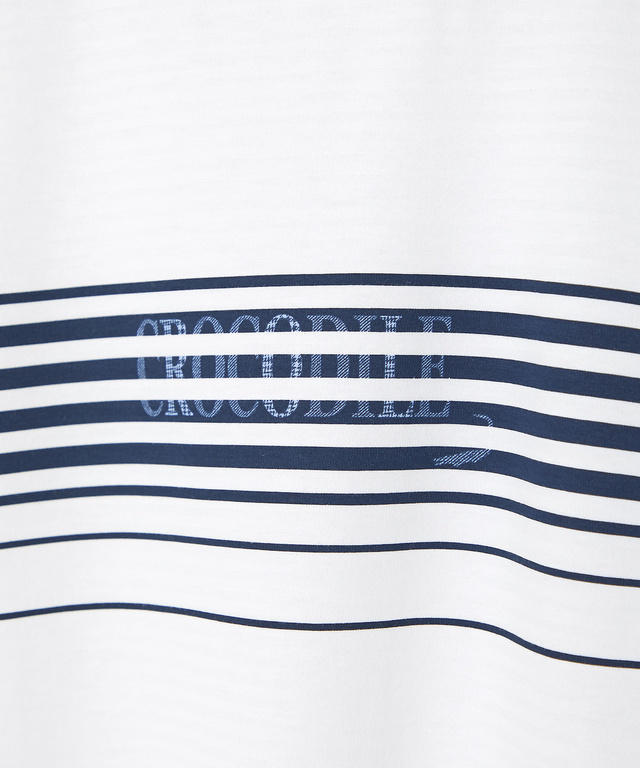 ボーダー柄 ロゴ プリントTシャツ