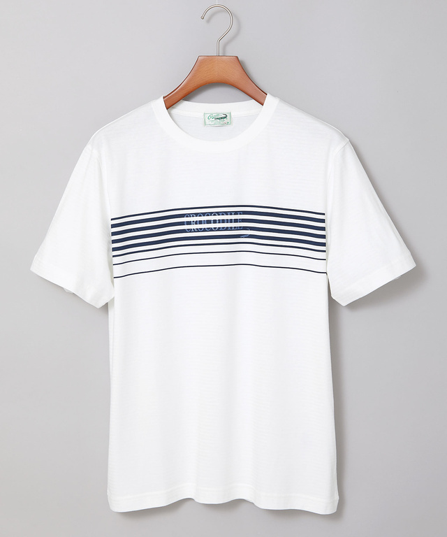 ボーダー柄 ロゴ プリントTシャツ