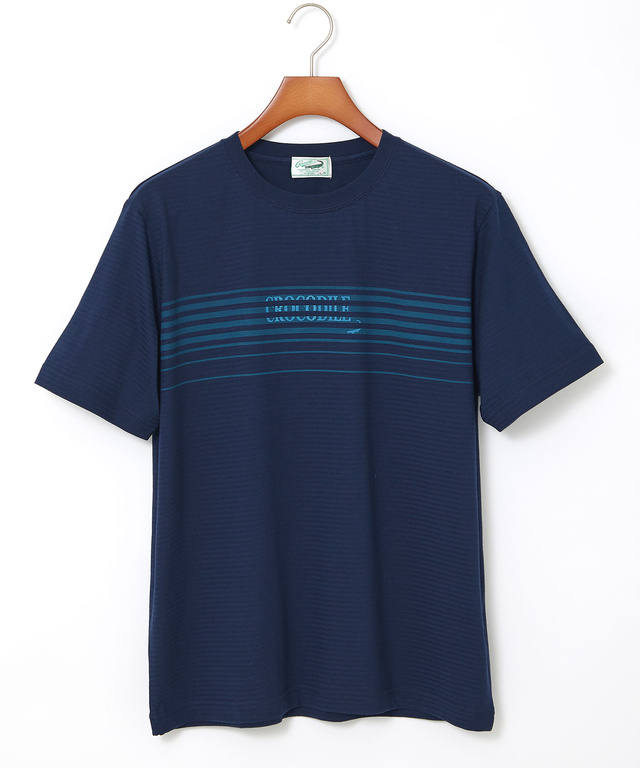 ボーダー柄 ロゴ プリントTシャツ