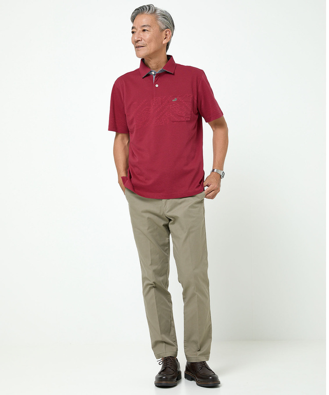 地柄 デザイン ポロシャツ