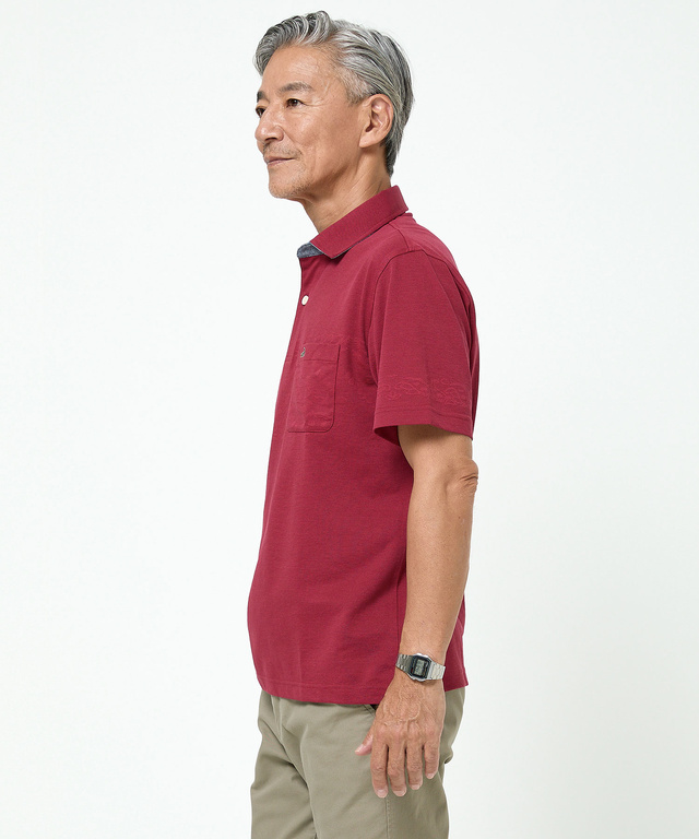 地柄 デザイン ポロシャツ