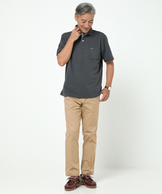 地柄 デザイン ポロシャツ