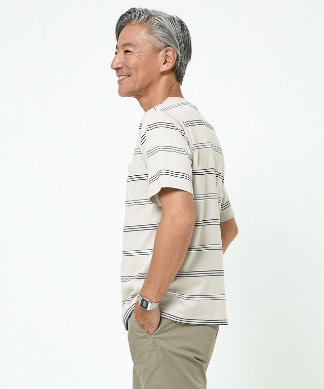 ボーダー柄 Tシャツ【ウガンダ オーガニック コットン】