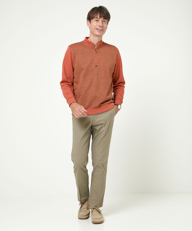 柄切り替え ハーフジップ トレーナー