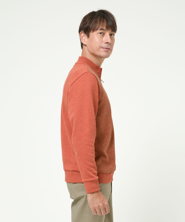 柄切り替え ハーフジップ トレーナー