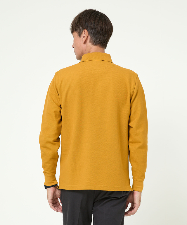 ハニカム襟 スナップボタン ポロシャツ