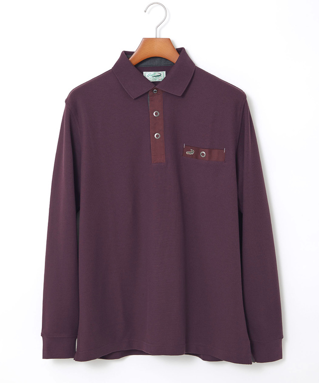 ハニカム襟 スナップボタン ポロシャツ