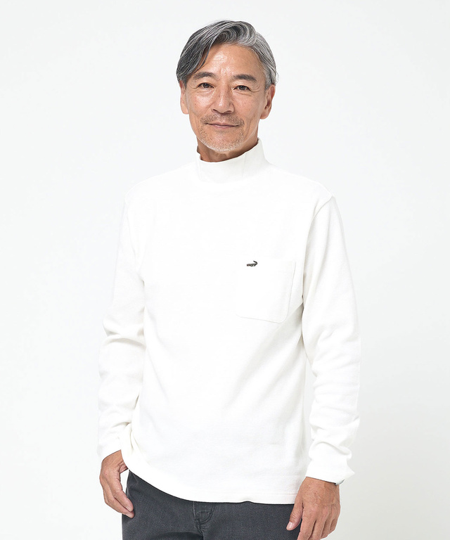 ハイネック リブ カットソー