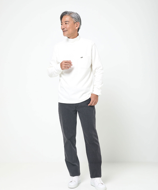 ハイネック リブ カットソー