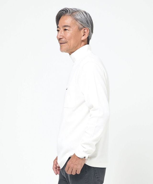 ハイネック リブ カットソー