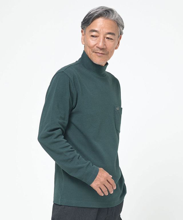 ハイネック リブ カットソー