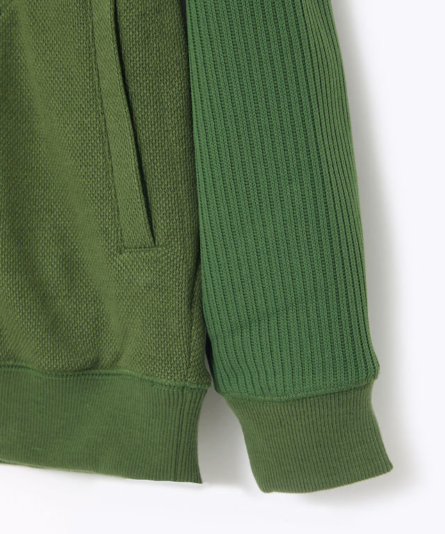 鹿の子 リブ 切り替え トレーナー【日本製生地】