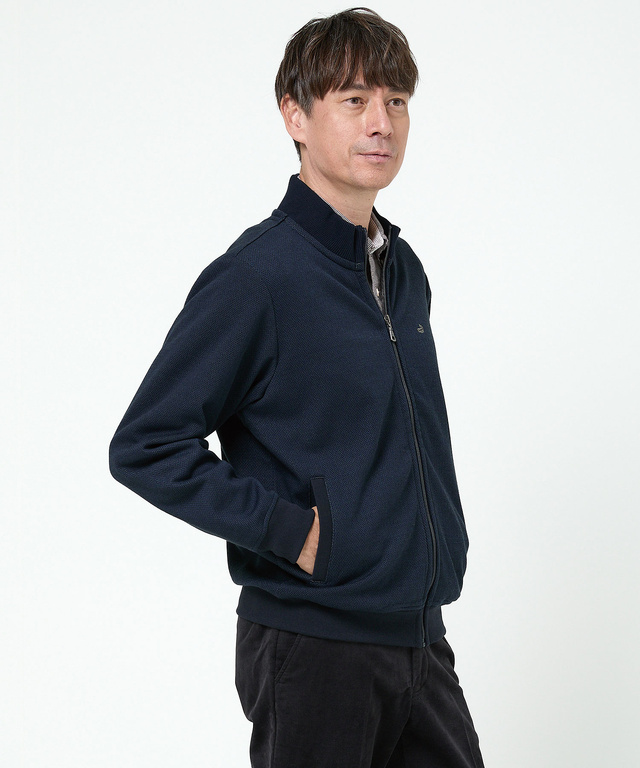 ヘリンボーン柄 フルジップ ブルゾン