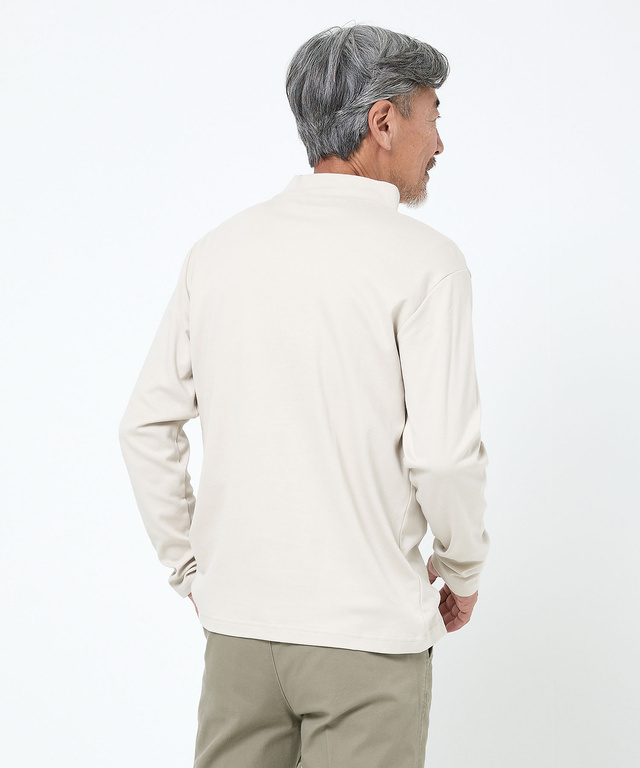 スムース素材 ハイネック カットソー