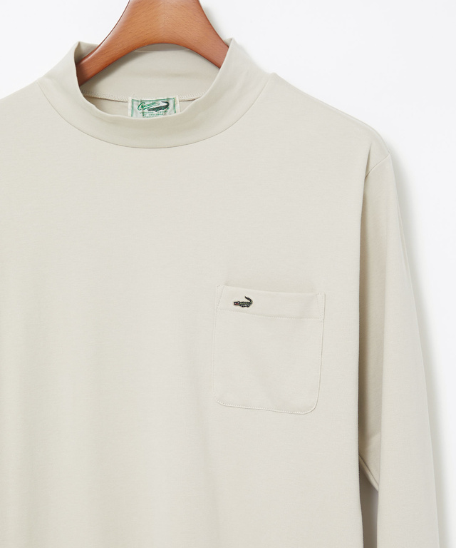 スムース素材 ハイネック カットソー