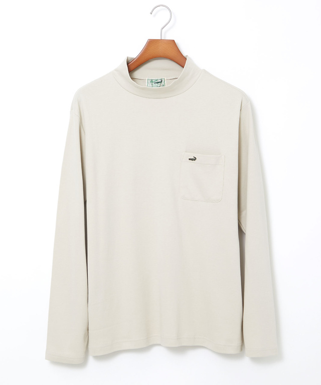 スムース素材 ハイネック カットソー