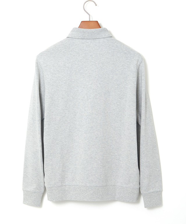 襟デザイン ジップ ポロシャツ