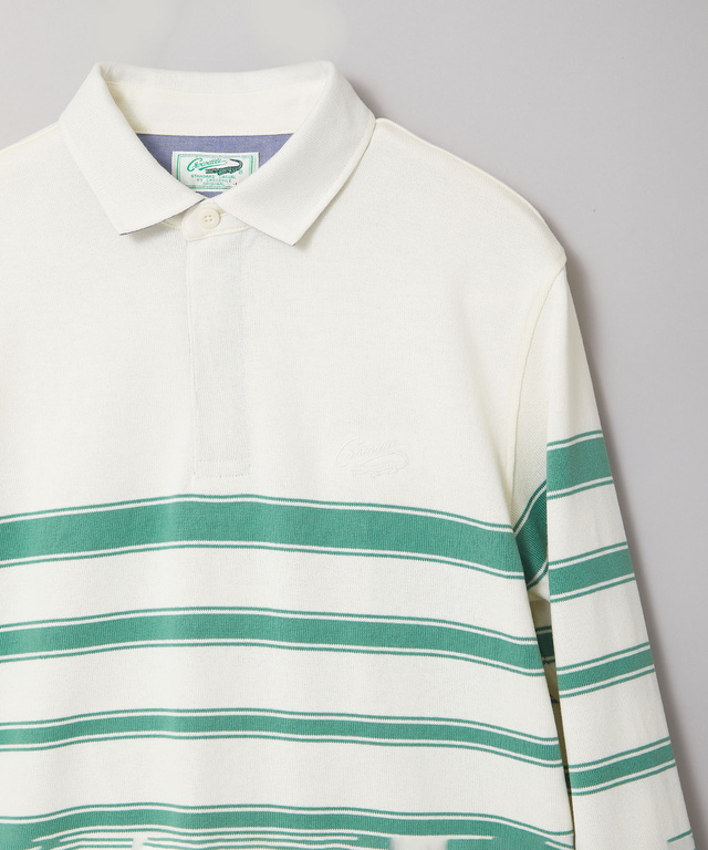 パネルボーダー ジップ ポロシャツ