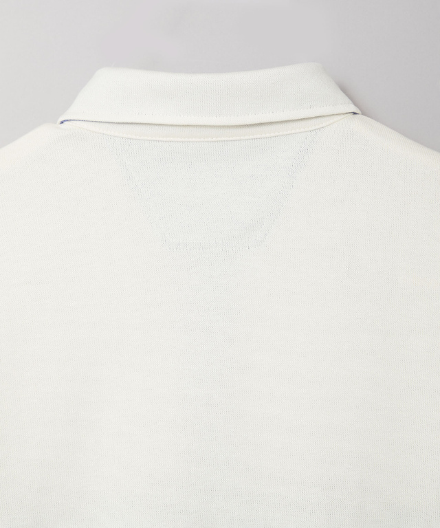 パネルボーダー ジップ ポロシャツ