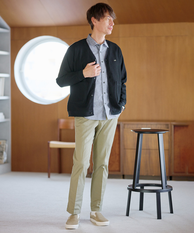 ストレッチ Vネック カーディガン