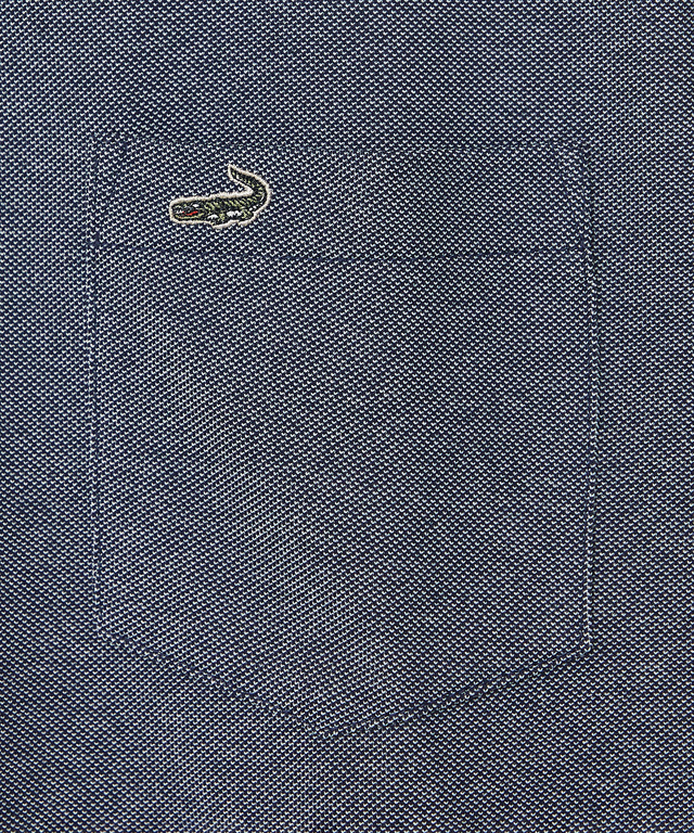 襟配色デザイン ジップ ポロシャツ