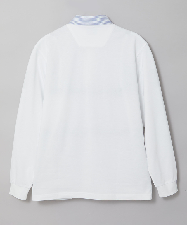 襟配色デザイン ジップ ポロシャツ