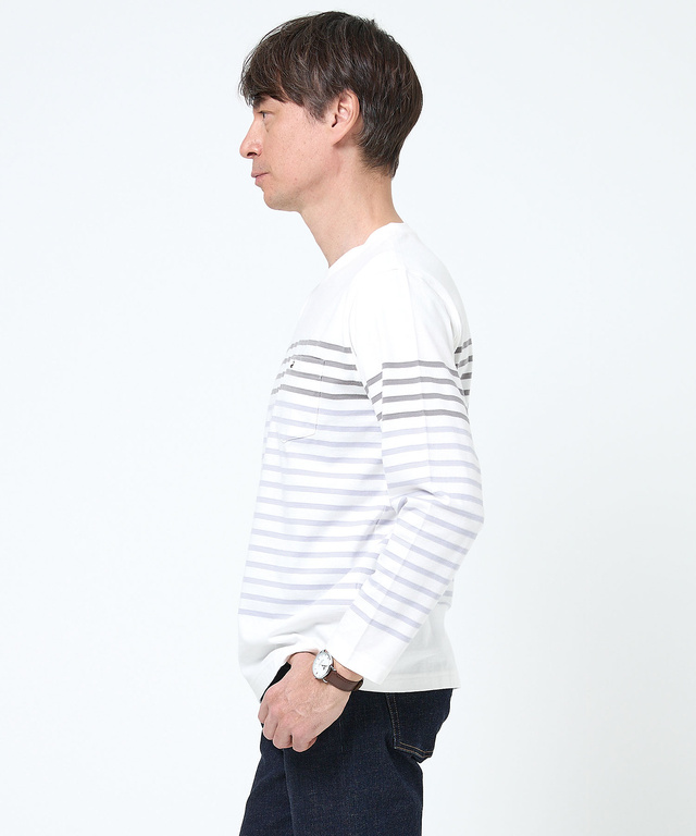 マリンボーダー ポケット付き Tシャツ