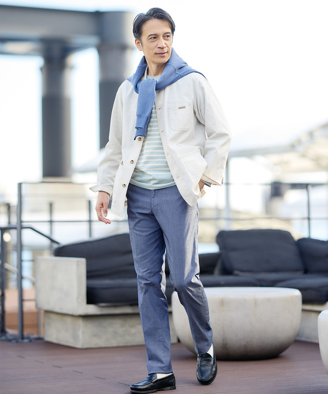 マリンボーダー ポケット付き Tシャツ