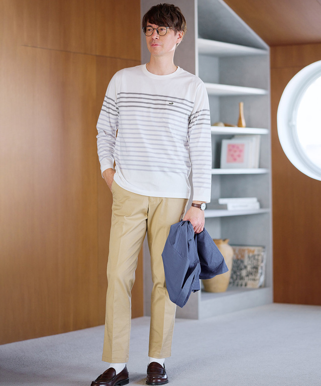 マリンボーダー ポケット付き Tシャツ