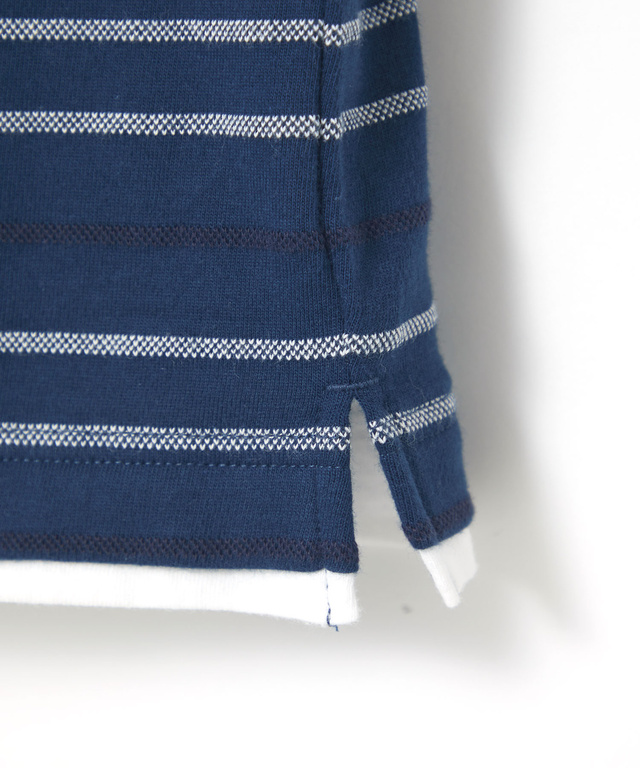 ボーダー レイヤー風 七分袖Tシャツ