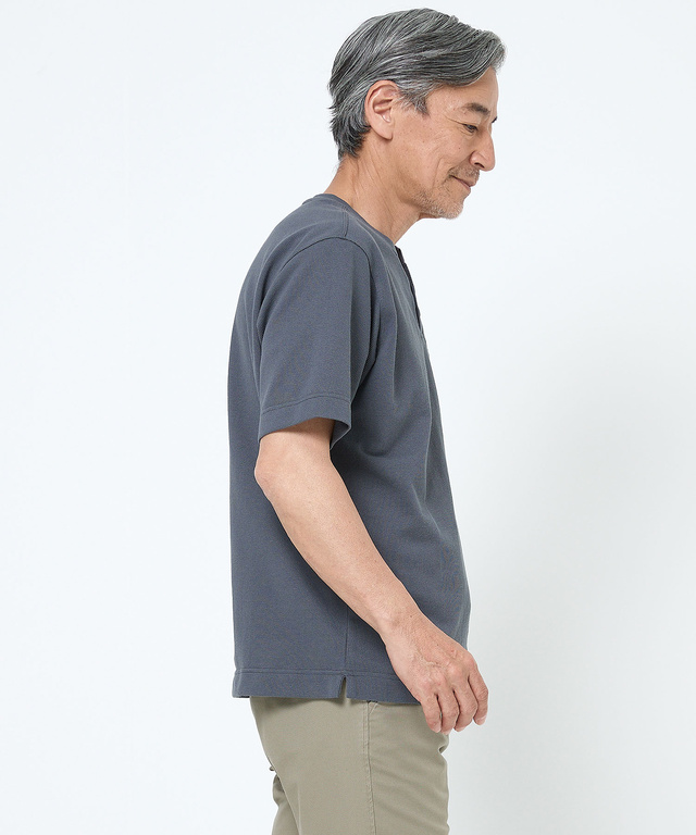 鹿の子 キーネック Tシャツ