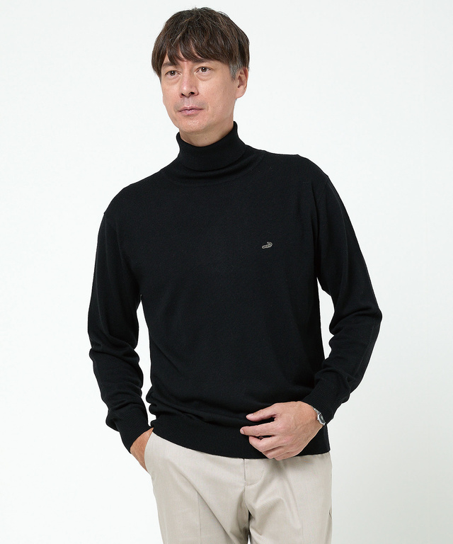 ハイゲージ タートルネック ニット【手洗いOK】